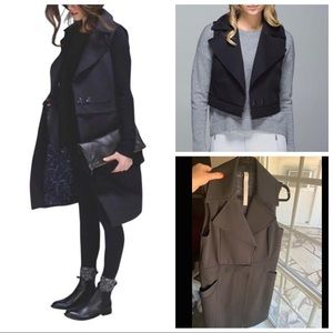 lululemon athletica Women's Black Sleeveless Tailored Vest / Coat